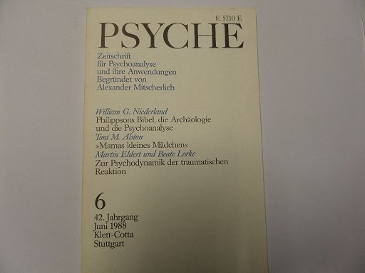 Psyche Zeitschrift für Psychoanalyse und ihre Anwendungen Heft 6 42. Jahrgang - Alexander Mitscherlich (Hrsg.)