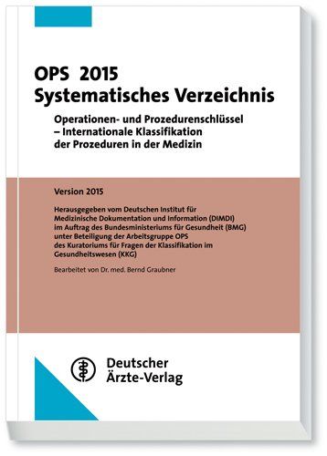 OPS 2015 Systematisches Verzeichnis: Operationen - und Prozedurenschlüssel Internationale Klassifikation der Prozeduren in der Medizin