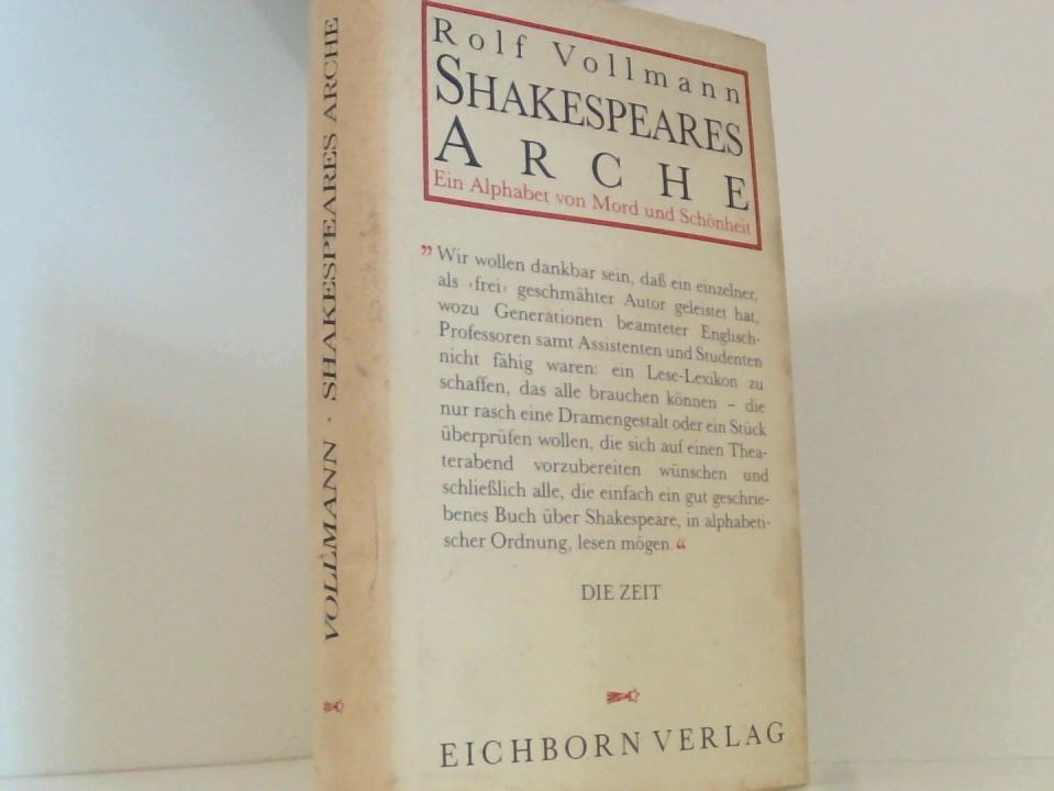 Shakespeares Arche: Ein Alphabet von Mord und Schönheit (Die Andere Bibliothek. Erfolgsausgaben) - Vollmann, Rolf