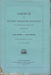Jahrbuch der deutschen Shakespeare-Gesellschaft. 46. Jahrgang. Im Auftrage des Vorstandes. Mit vier Bildern. - Brandl, Alois und Max Förster (Hg)