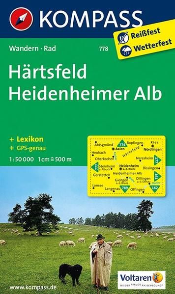 Härtsfeld - Heidenheimer Alb: Wanderkarte mit KOMPASS-Lexikon und Radwegen. GPS-genau.1:50000 (KOMPASS Wanderkarte, Band 778) Wanderkarte mit KOMPASS-Lexikon und Radwegen. GPS-genau.1:50000 - KOMPASS-Karten GmbH