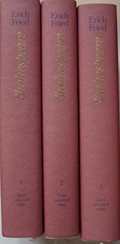 Shakespeare: 27 Stücke von William Shakespeare in der Übersetzung von Erich Fried-  3 Bände Band 1,2,3 - apel, friedmar