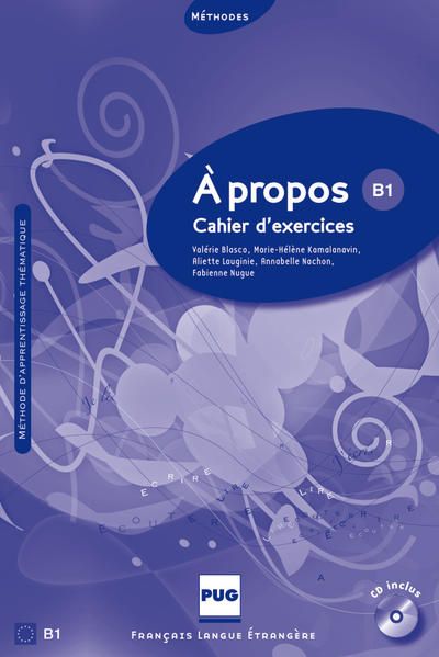 Àpropos B1 / Cahier d'exercices/ Arbeitsbuch mit  MP3-CD Cahier dexercices + MP3-CD - Blasco, Valérie, Marie-Thérèse Kamalanavin und Aliette Lauginie