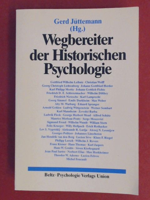 Wegbereiter der historischen Psychologie. - Jüttemann, Gerd (Herausgeber)
