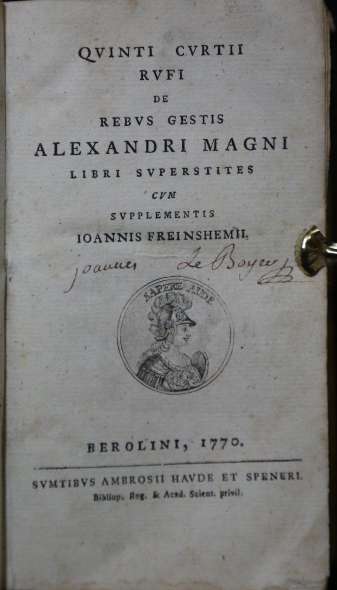 Quinti Curtii Rufi de rebus gestis Alexandri Magni. Libri I. cum supplementis Freinshemii. - Curtius