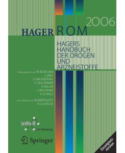 HagerROM 2006, Hagers Handbuch der Drogen und Arzneistoffe, Einzelplatzversion, 1 CD-ROM Für Win 98, NT 4. 0, 2000, ME oder XP von Springer Verlag - Plattform : Windows 98, Windows Me, Windows 2000, Windows XP