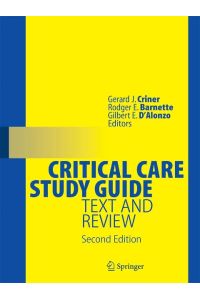Critical Care Study Guide: Text and Review von Gerard J. Criner, Rodger E. Barnette und Gilbert E. D`Alonzo