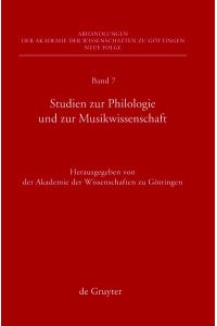 Studien zur Philologie und zur Musikwissenschaft  - / [Beitr.]: Hans Bernsdorff...