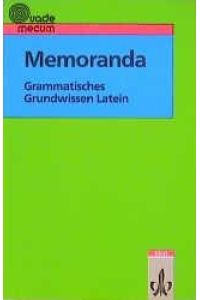 Memoranda - grammatisches Grundwissen Latein