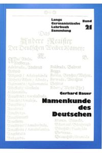 Namenkunde des Deutschen (= Langs Germanistische Lehrbuchsammlung Band 21)