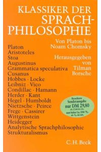 klassiker der sprachphilosophie. von platon bis noam chomsky. herausgegeben von tilman borsche