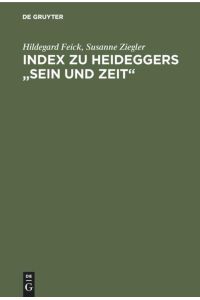 Index zu Heideggers Sein und Zeit.