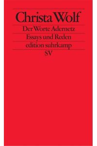 Der Worte Adernetz. Essays und Reden  - SV 2475