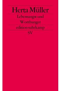 Lebensangst und Worthunger. Im Gespräch mit Michael Lentz. Leipziger Poetikvorlesung 2009.   - / Edition Suhrkamp 2620.