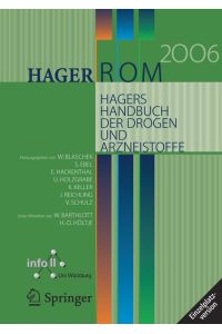 HagerROM 2006, Hagers Handbuch der Drogen und Arzneistoffe, Einzelplatzversion, 1 CD-ROM Für Win 98, NT 4. 0, 2000, ME oder XP