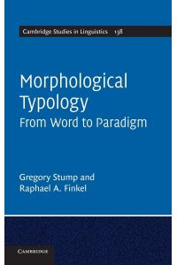 Morphological Typology  - From Word to Paradigm