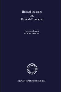 Husserl-Ausgabe und Husserl-Forschung