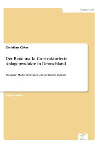 Der Retailmarkt für strukturierte Anlageprodukte in Deutschland  - Produkte, Marktteilnehmer und rechtliche Aspekte