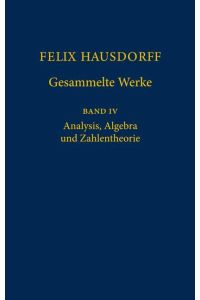 Felix Hausdorff - Gesammelte Werke Band IV  - Analysis, Algebra und Zahlentheorie