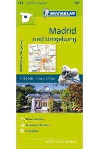 Michelin Madrid und Umgebung 1 : 170 000  - Straßen- und Tourismuskarte