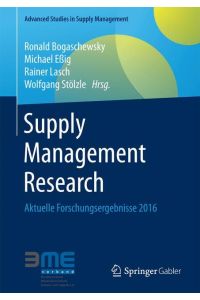 Supply Management Research  - Aktuelle Forschungsergebnisse 2016