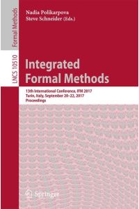 Integrated Formal Methods  - 13th International Conference, IFM 2017, Turin, Italy, September 20-22, 2017, Proceedings
