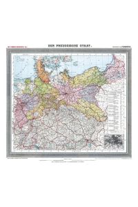 Historische Preussenkarte / DER PREUSSISCHE STAAT - 1905 [gerollt]  - Carl Flemmings Generalkarte, No. 2.