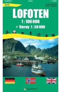 Lofoten 1 : 100 000  - Værøy 1:50.000 - Touristische topographische Wanderkarte Norwegen