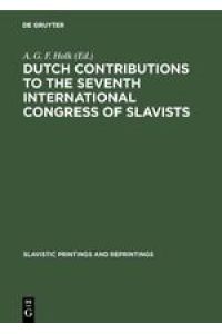 Dutch contributions to the seventh International Congress of Slavists  - Warsaw, August 21¿27, 1973