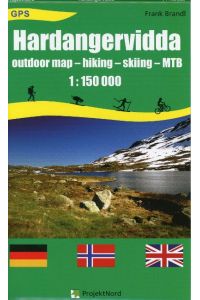 Hardangervidda 1 : 150 000  - Outdoor Map - hiking - skiing - MTB - GPS. Landkarte, Wanderkarte, Planungskarte, Wintersportkarte