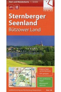 Rad- und Wanderkarte Sternberger Seenland 1 : 50 000  - Bützower Land, Maßstab 1:50000, GPS geeignet, Erlebnis-Tipps auf der Rückseite