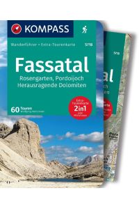 KOMPASS Wanderführer Fassatal, Rosengarten, 60 Touren mit Extra-Tourenkarte  - GPS-Daten zum Download