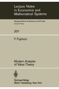 Modern Analysis of Value Theory