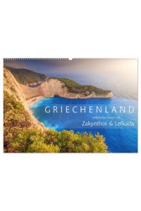 Griechenland - Malerische Küsten auf Zakynthos und Lefkada (Wandkalender 2024 DIN A2 quer), CALVENDO Monatskalender  - Atemberaubende Küsten in Griechenland, die Fernweh hervorrufen