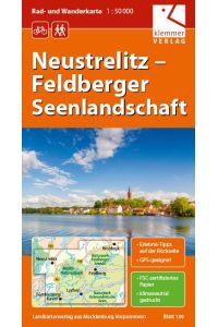 Rad- und Wanderkarte Neustrelitz - Feldberger Seenlandschaft 1 : 50 000  - GPS geeignet, Erlebnis-Tipps auf der Rückseite