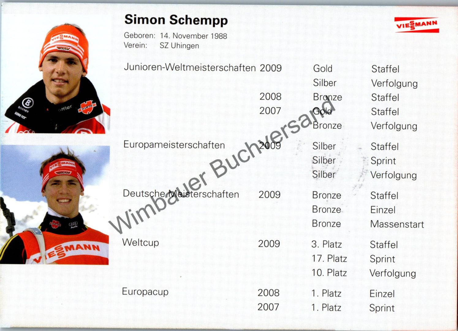69385 Simon Schempp Biathlon original signierte Autogrammkarte 