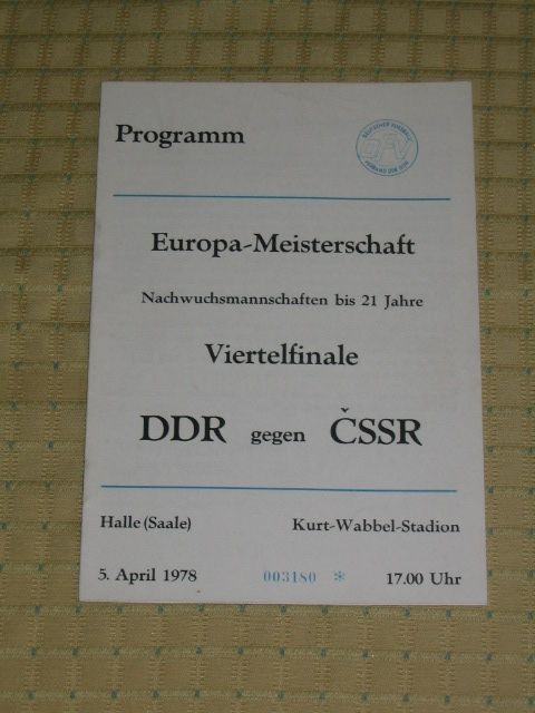 Czechoslovakia CSSR Länderspiel 06.09.1978 DDR 