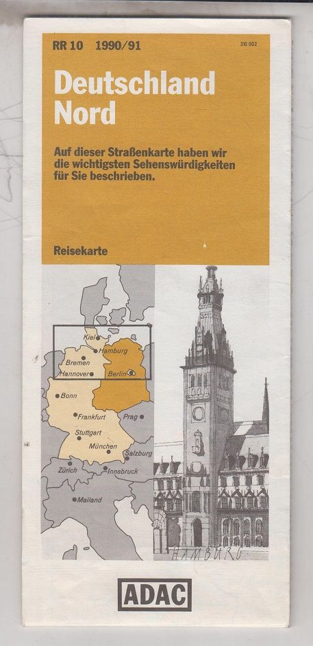 Für Mitglieder des ADAC Kolorierte Landkarte ADAC Straßenkarte Norddeutschland 