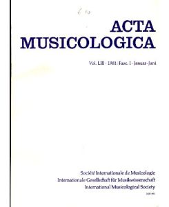 Acta Musicologica. Vol. XLVI, 1974, Fasc. I, Januar-Juni.