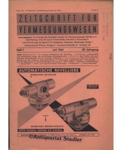 Zeitschrift für Vermessungswesen. Jahrg. 87. Juli 1962, Heft 7.