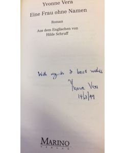 Eine Frau ohne Namen. - signiert, Widmungsexemplar, Erstausgabe  - Roman.