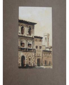 Florence, Palazzo Uguzzione, Original-Aquarell