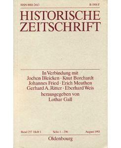 Historische Zeitschrift. Band 257, Heft 1.