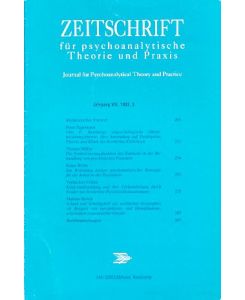 Zeitschrift für psychoanalytische Theorie und Praxis. Jahrgang VIII, 1993, 3.   - Journal for Psychoanalytical Theory and Practise.
