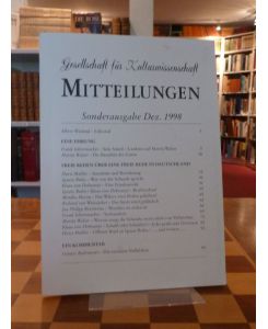 Mitteilungen. Sonderausgabe Dezember 1998. Mitteilungsblatt der Gesellschaft für Kulturwissenschaften e. V.