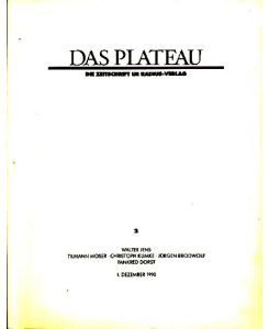 Das Plateau. Nr. 1. Die Zeitschrift im Radius-Verlag.