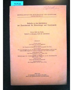 Beihefte zu den Jahrbüchern der Zentralanstalt für Meteorologie und Geodynamik Erstes Heft der Reihe Beiheft zu Jahrgang 1828 der Jahrbücher.