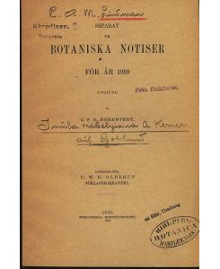 Inula Vrabelyiana A. Kerner auf Gotland.   - SEPARAT UR BOTANISKA NOTISER FÖR AR 1910.