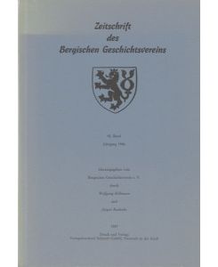 Zeitschrift des Bergischen Geschichtvereins. 92. Band Jahrgang 1986.