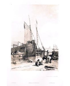 Gravesend Thames fishermen Original Lithographie